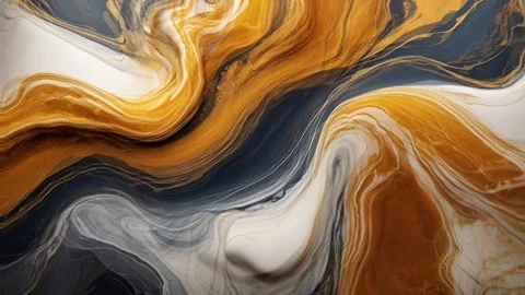 Colorful marble liquid flow has unique and beautiful golden sand line pattern.4K Stock-Footage 295763697