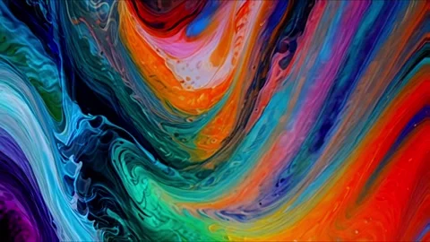 Colorful marble liquid flow has unique and beautiful pattern lines. 4K Stock-Footage 295763759