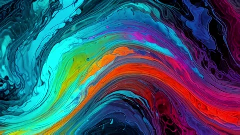 Colorful marble liquid flow has unique and beautiful pattern lines. 4K Stock-Footage 295763860