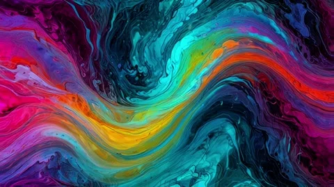 Colorful marble liquid flow has unique and beautiful pattern lines. 4K Stock-Footage 295763866