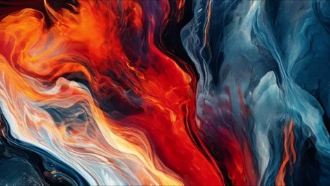 Colorful marble liquid flow has unique and beautiful pattern lines. 4K Stock-Footage 295763922