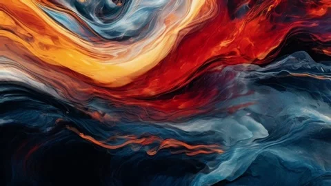Colorful marble liquid flow has unique and beautiful pattern lines. 4K Stock-Footage 295763932