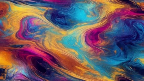 Colorful marble liquid flow has unique and beautiful pattern lines. 4K Stock-Footage 295764152