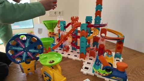 Colorful Marble Run Set Stock Footage 322522867
