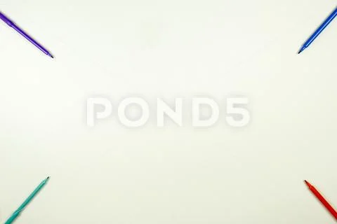 Colorful marker border Stock Photos