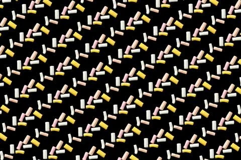 Colorful marshmallows. pattern. Stock Photos