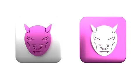 Colorful Mask of the devil with horns icon isolated on white background. Sq.. Stockillustratie