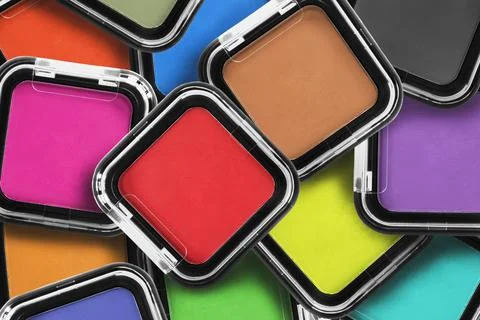 Colorful mat eyeshadows Stock Photos