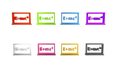 Colorful Math system of equation solution on chalkboard icon isolated on wh.. イラスト素材