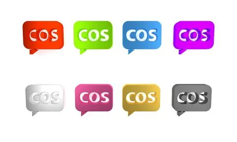 Colorful Mathematics function cosine icon isolated on white background. Min.. Stock Illustration