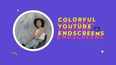 Colorful Media Endscreens for After Effects Stock After Effects