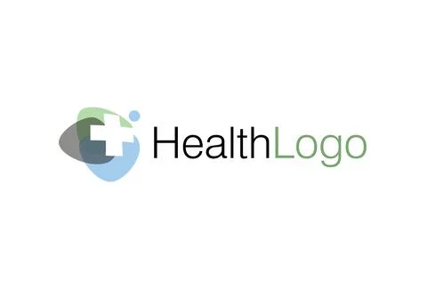 Colorful Medical Health Care with Negative Space Cross Logo Design	 Stock Illustration