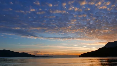 Colorful Mediterranean Sunset in the Spring Stockbeeldmateriaal 87846358