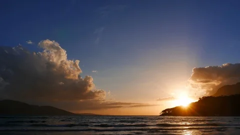 Colorful Mediterranean Sunset in the Spring Video stock 87856024