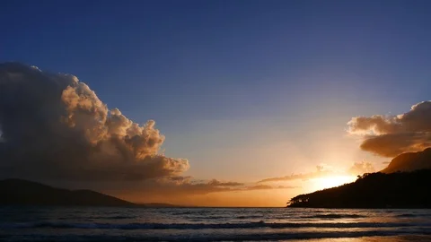 Colorful Mediterranean Sunset in the Spring Stock Footage 87856904
