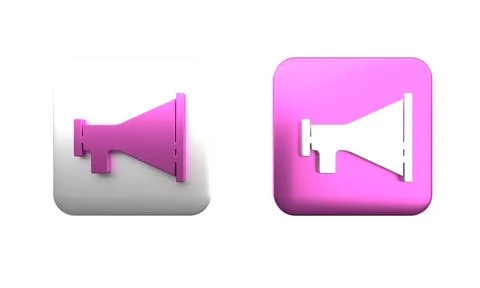 Colorful Megaphone icon isolated on white background. Speaker sign. Square .. Stock Photos