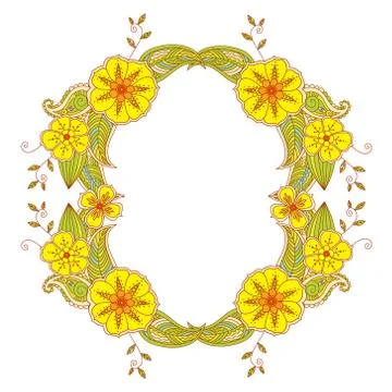 Colorful Mehendi frame Stock Illustration