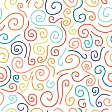 Colorful memphis seamless pattern in doodle style. Stock Illustration