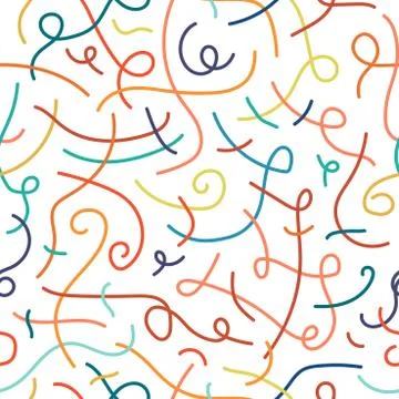 Colorful memphis seamless pattern in doodle style. Stock Illustration