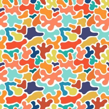 Colorful memphis seamless pattern in doodle style. Stock Illustration