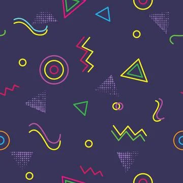 Colorful memphis seamless repeating pattern Stock Illustration