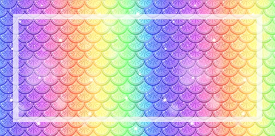 Colorful Mermaid Scale Pattern Background Stock Illustration