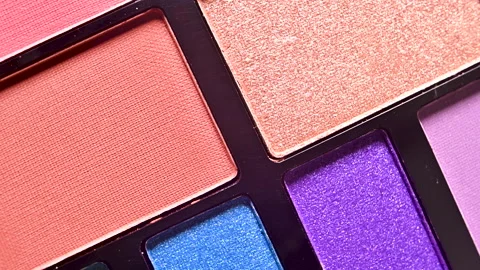 Colorful Mesmerizing Macro of Rotating Eye Shadow in Vibrant Hues Stock Footage 256160808