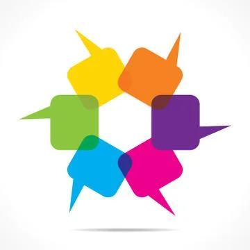 Colorful message bubble arrange round shape design vector Stock Illustration