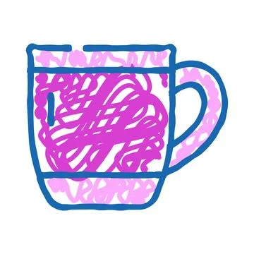 Colorful messy scribble drawing of a beverage cup Stock Illustration