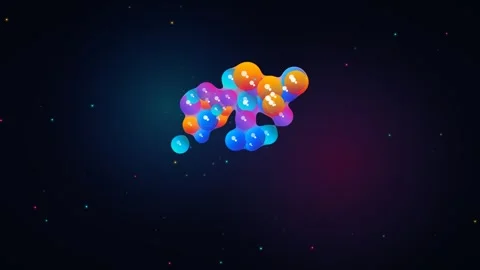 Colorful Metaball Blob Loop - Merging Liquid Sphere Starry Space Backdrop Stock Footage 341792629