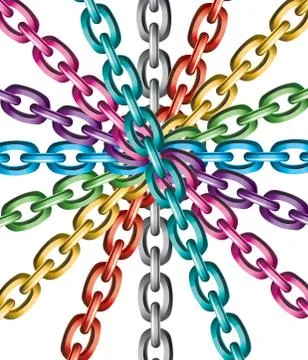 Colorful metal chains Stock Illustration