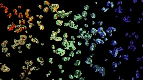 Colorful metal water drops diffused in space digital animation background new Video stock 101529959