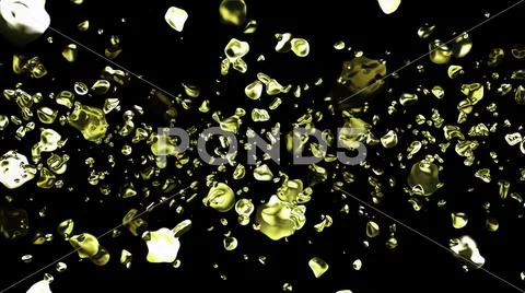 Colorful metal water drops diffused in space digital illustration background new Stock Illustration