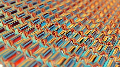 Colorful metallic geometric glossy objects move 3d 4k loop-able animation Stock Footage 200225665