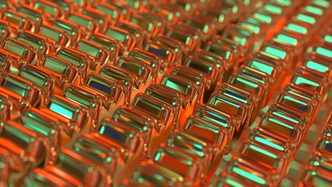 Colorful metallic geometric glossy objects move 3d 4k loop-able animation Stock Footage 201879311