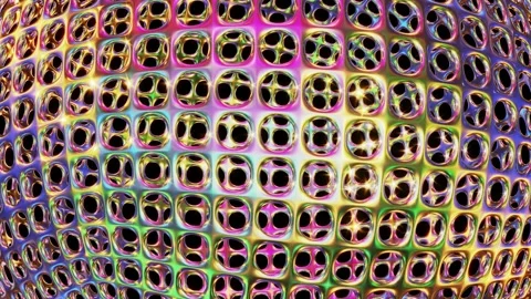 Colorful metallic wireframe sphere looping 3D animation with alpha Stock-Footage 196978413