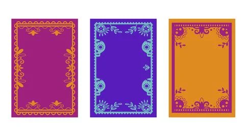 Colorful Mexican frames collection Stock Illustration