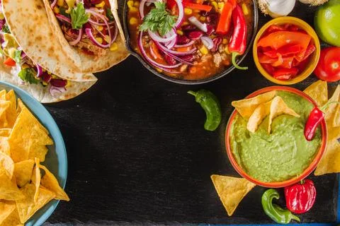 Colorful mexican menu Stock Photos