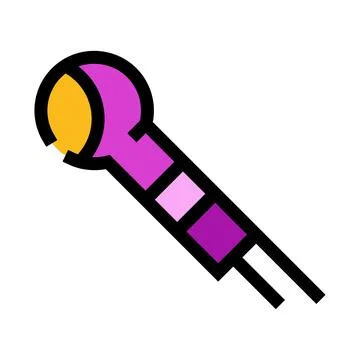 Colorful microphone icon representing audio sound recording Illustrazione stock