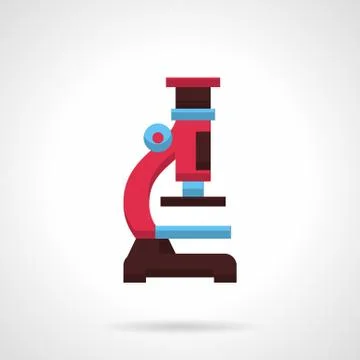 Colorful microscope flat color design vector icon Stock Illustration