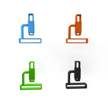 Colorful Microscope icon isolated on white background. Chemistry, pharmaceu.. Illustration