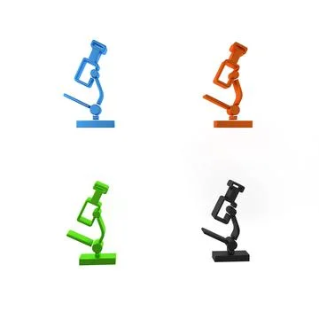 Colorful Microscope icon isolated on white background. Chemistry, pharmaceu.. Illustration