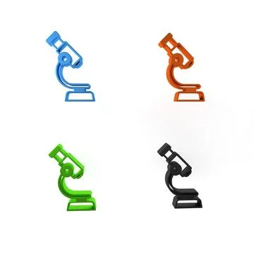 Colorful Microscope icon isolated on white background. Chemistry, pharmaceu.. Illustration