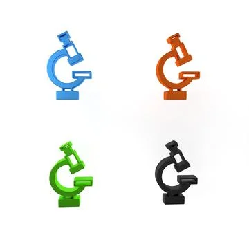 Colorful Microscope icon isolated on white background. Chemistry, pharmaceu.. イラスト素材