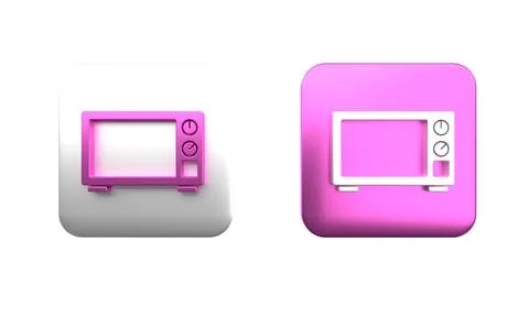 Colorful Microwave oven icon isolated on white background. Home appliances .. 스톡 사진