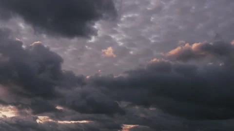 Colorful Mighty Sky With Ominous Storm Clouds Time Lapse Stock Footage