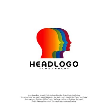 Colorful Mind logo vector, Head intelligence logo designs concept vector Stock Illustration