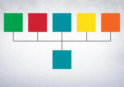 Colorful mind map over bright background 무료 스톡 일러스트