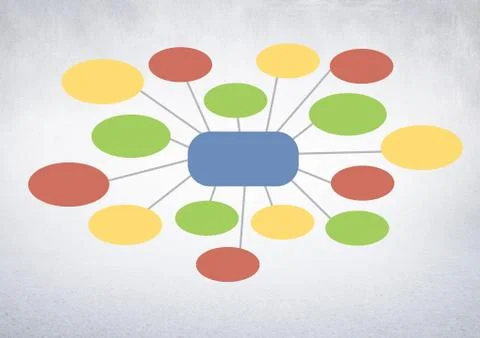 Colorful mind map over bright background Ilustração Stock Gratuita