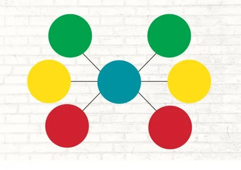 Colorful mind map over bright background Ilustração Stock Gratuita